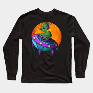 Cool Alien Music Dj Long Sleeve T-Shirt